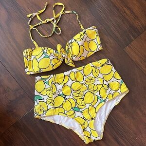 Topshop Lemon High Waist Bikini set